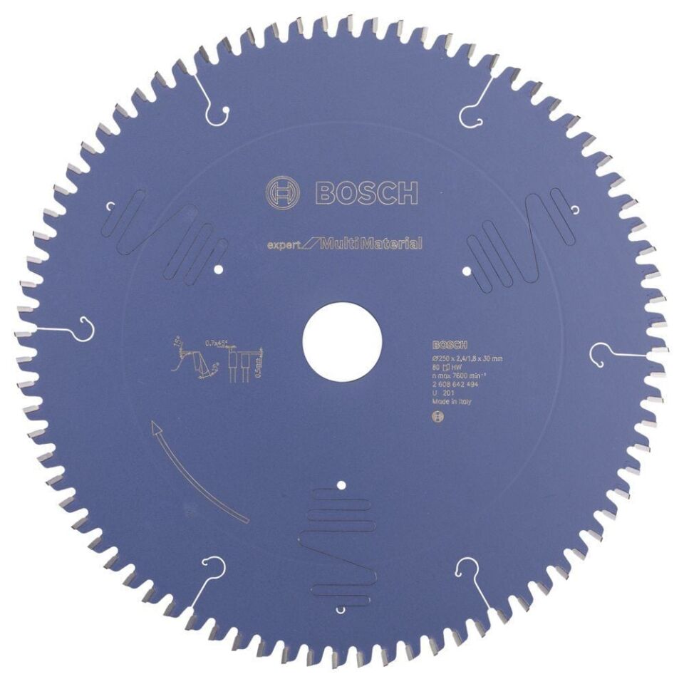 Bosch - Expert Serisi Çoklu Malzeme için Daire Testere Bıçağı 250*30 mm 80 Diş