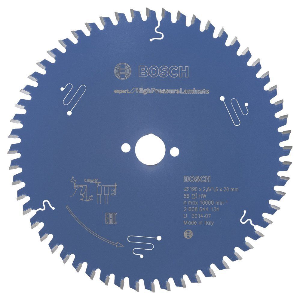 Bosch - Expert Serisi Yüksek Basınçlı Lamine Panel ve Trespa için Daire Testere Bıçağı 190*20 mm 56 Diş