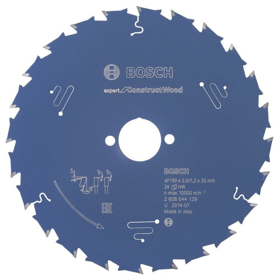 Bosch - Expert Serisi İnşaat Ahşabı için Daire Testere Bıçağı 190*30 mm 24 Diş