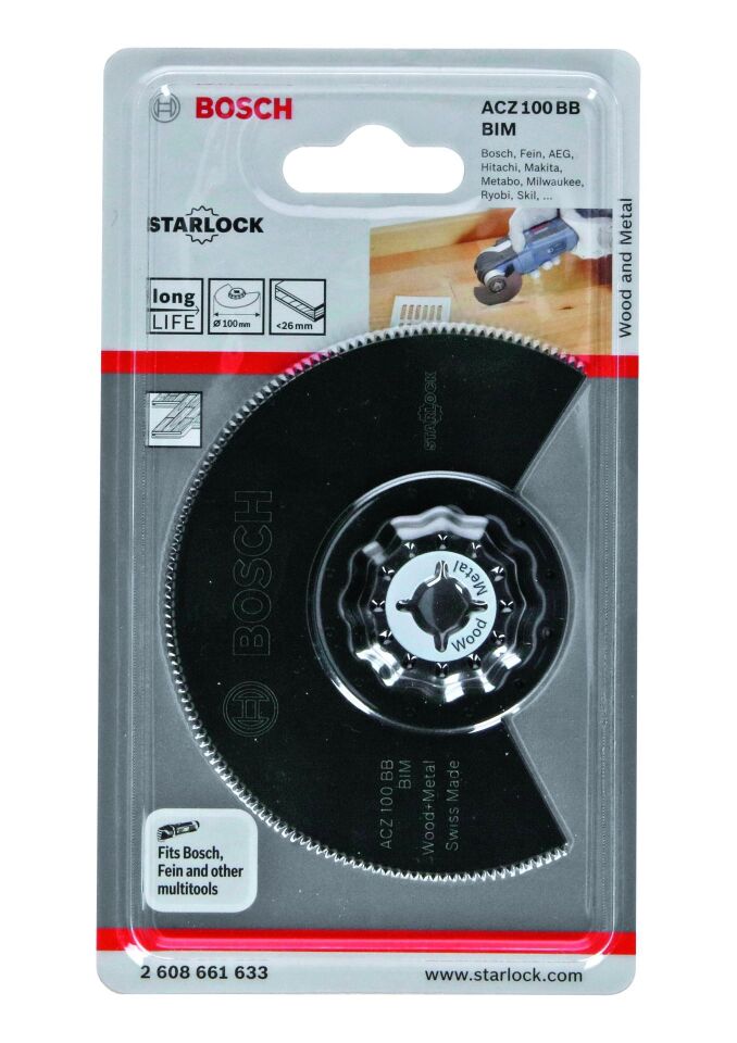 Bosch - Starlock - ACZ 100 BB - BIM Ahşap ve Metal İçin Segman Testere Bıçağı, Bombeli 1'li