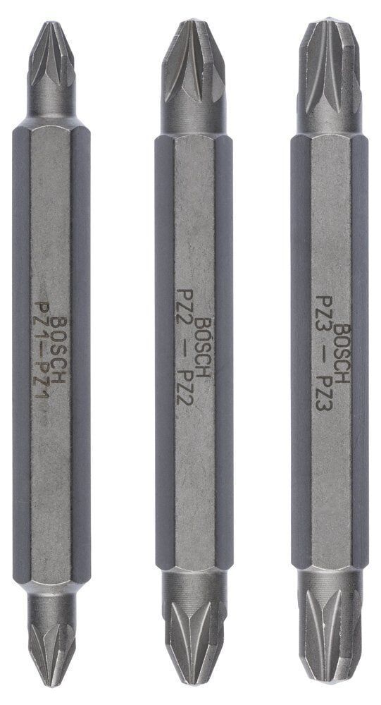 Bosch - Çift Taraflı Vidalama ucu PZ1/2/3*60 mm 3'lü
