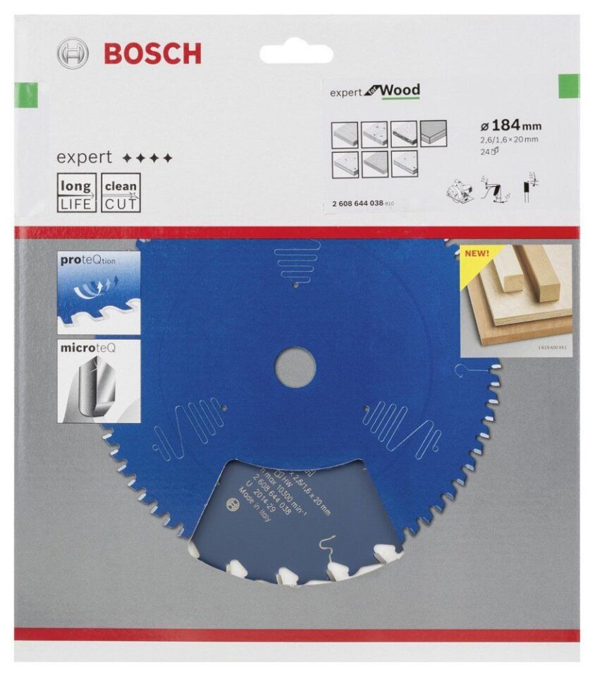 Bosch - Expert Serisi Ahşap için Daire Testere Bıçağı 184*20 mm 24 Diş