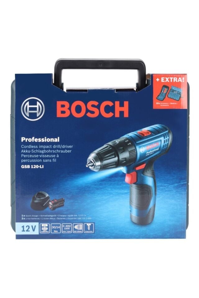 Bosch Gsb 120-lı 2 Ah Çift Akülü Darbeli Delme Vidalama - 06019g8102