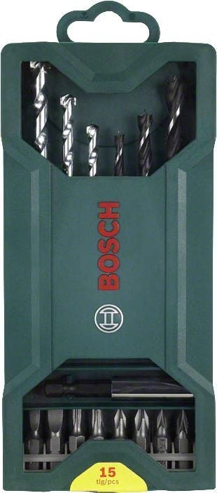 Bosch - X-Line 15 Parça Ahşap, Beton Matkap Ucu ve Vidalama Seti
