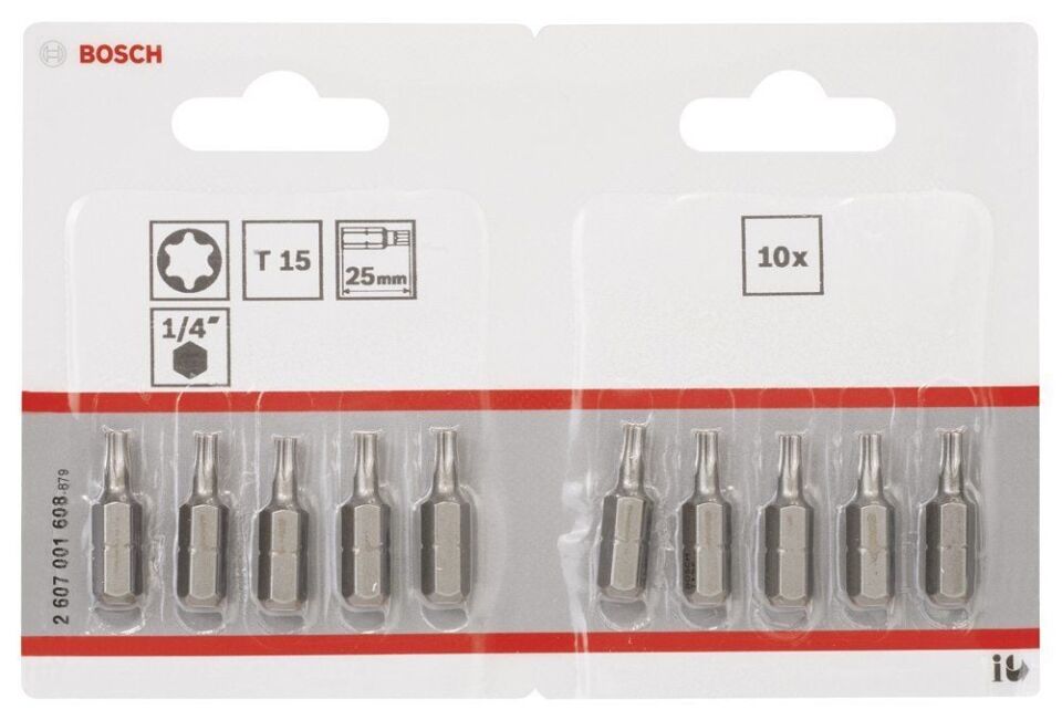 Bosch - Extra Hard Serisi Vidalama Ucu T15*25 mm 10'lu