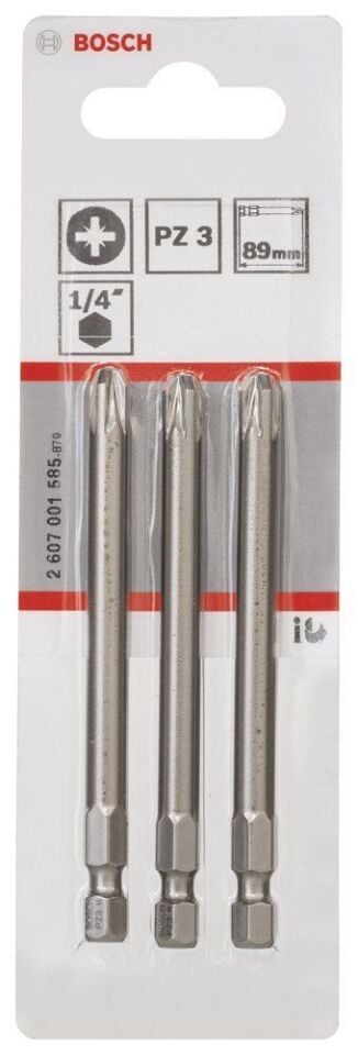 Bosch - Extra Hard Serisi Vidalama Ucu PZ 3*89 mm 3'lü