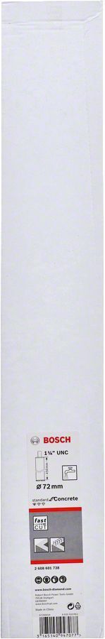 Bosch - Standard Seri Beton İçin 1 1/4'' UNC Girişli Sulu Elmas Karot Ucu 72mm
