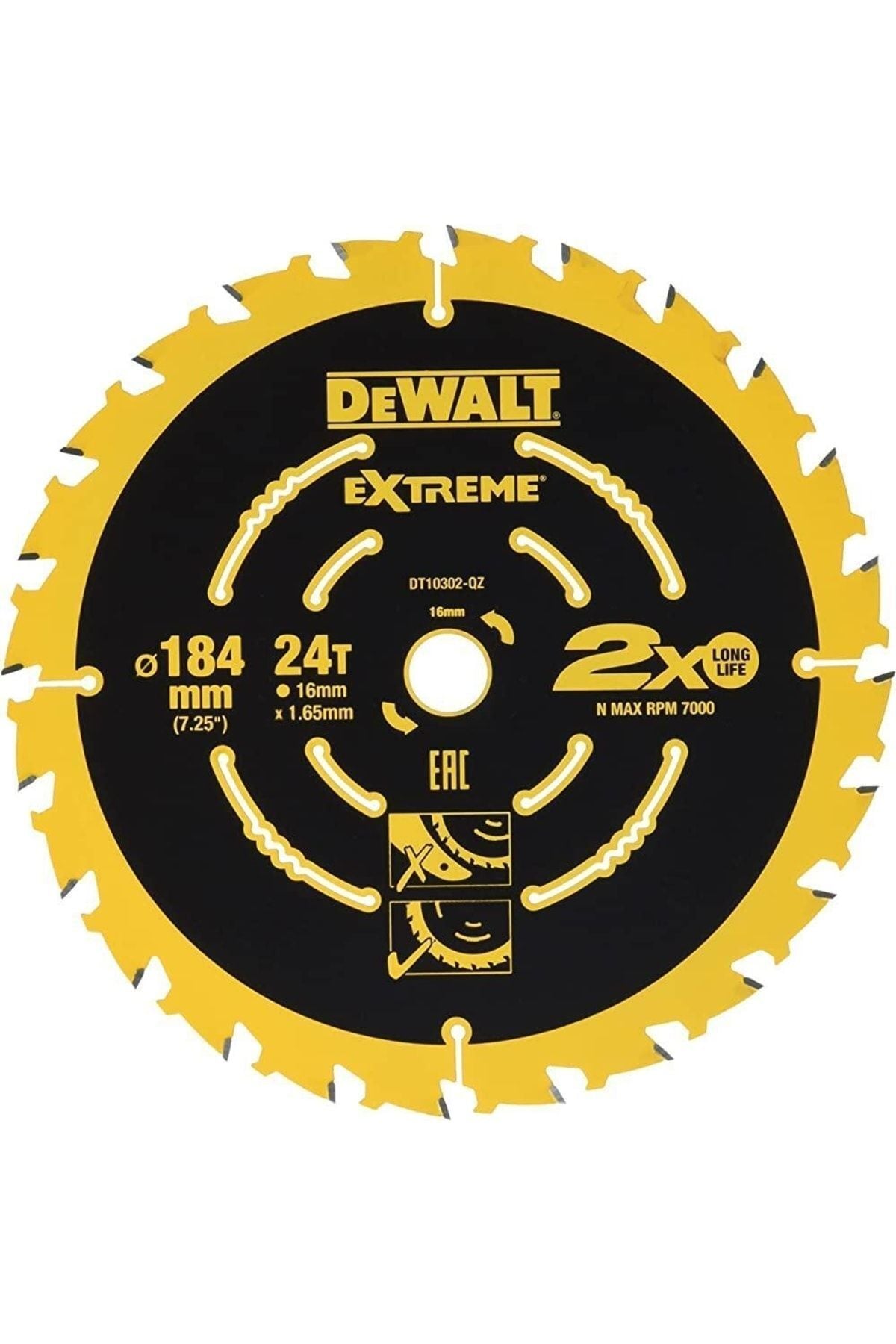 Dewalt Dt10302 185x16mm 24 Diş Atb Extreme Elmas Testere