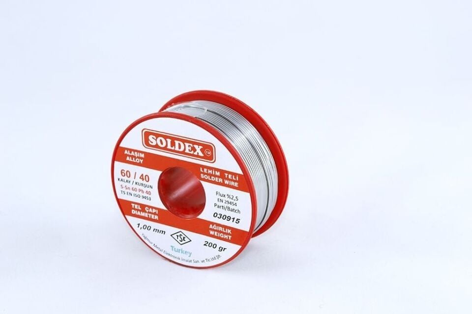 Soldex 1.0 mm 200 gr Lehim Teli Sn60  Pb40