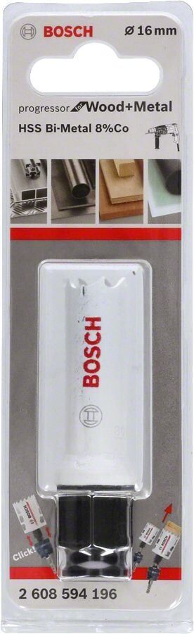Bosch - Yeni Progressor Serisi Ahşap ve Metal için Delik Açma Testeresi (Panç) 16 mm