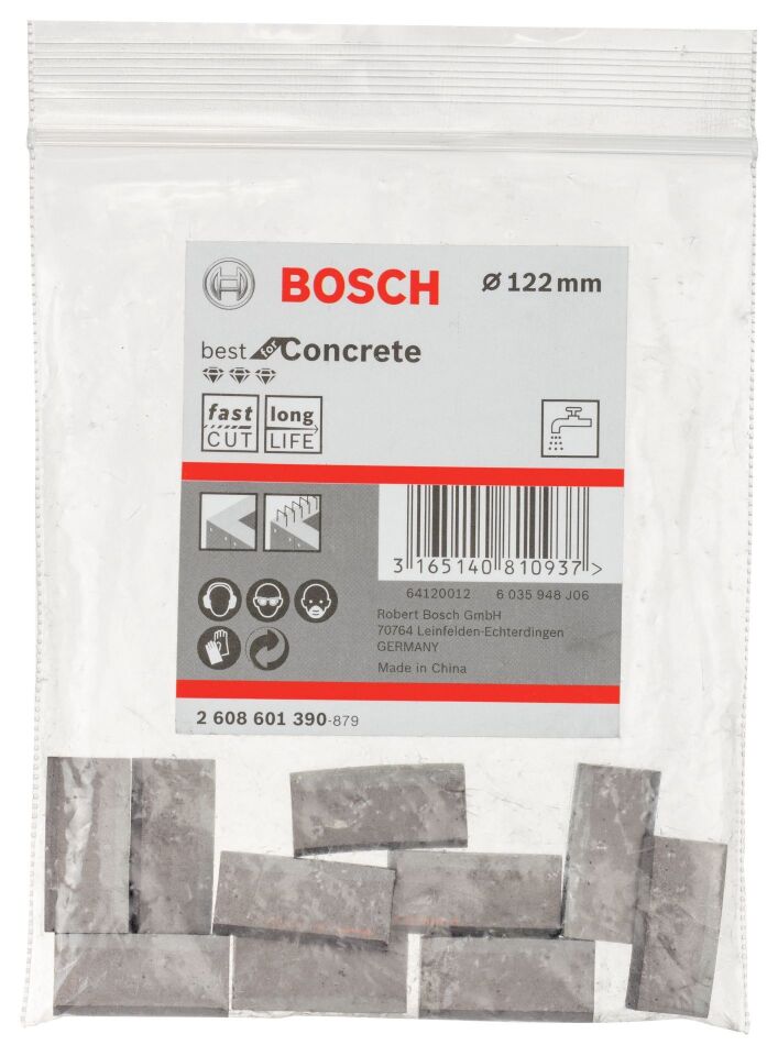 Bosch - Best Serisi Elmas Sulu Karot Uç Segmanı 122 mm İçin 10 Parça