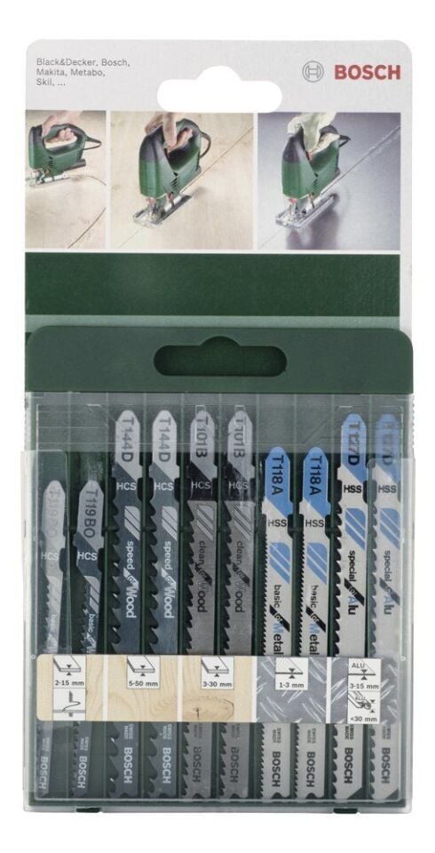 Bosch - 10 Parça Dekupaj Testere Seti Karışık