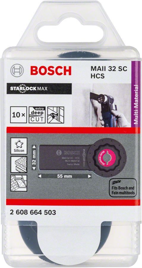 Bosch - Starlock Max - MAII 32 SC - HCS Üniversal Derz ve Macun Kesici Testere Bıçağı (Japon Bıcagı) 10'lu