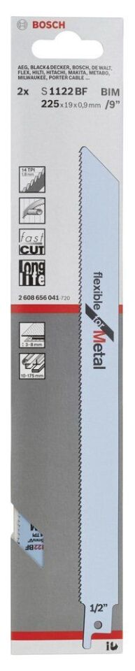 Bosch - Flexible Serisi Metal için Panter Testere Bıçağı S 1122 BF - 2'li