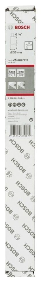 Bosch - Best Serisi Beton İçin 1/2'' Girişli Elmas Sulu Karot Ucu 35 mm