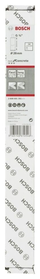 Bosch - Best Serisi Beton İçin 1/2'' Girişli Elmas Sulu Karot Ucu 28 mm