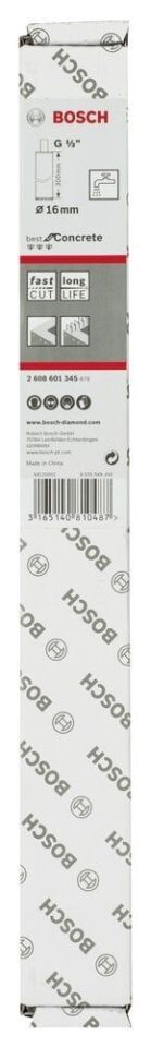 Bosch - Best Serisi Beton İçin 1/2'' Girişli Elmas Sulu Karot Ucu 16 mm