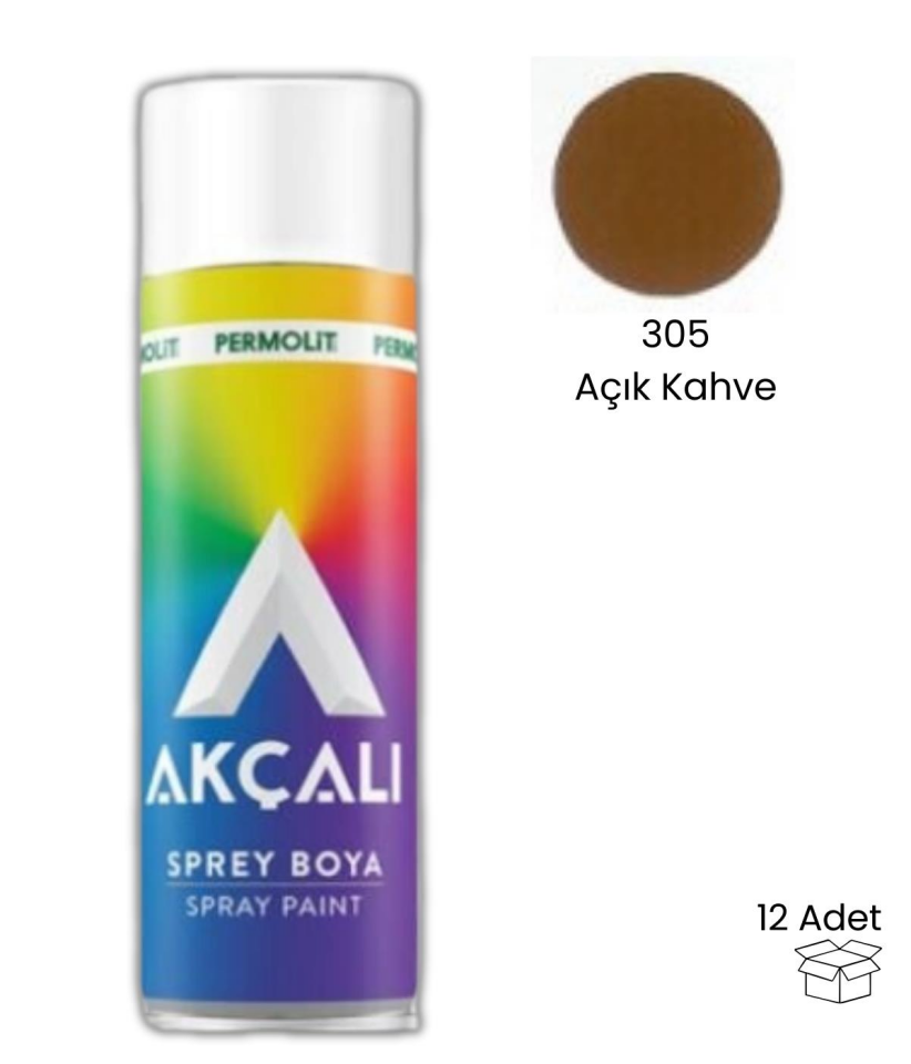 Akçalı Sprey Boya Açık Kahve 400 ml (12 Adet)