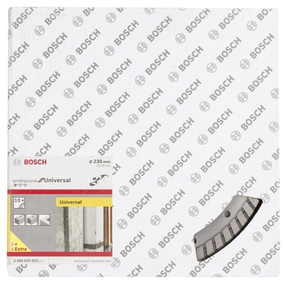 Bosch - Standard Seri Genel Yapı Malzemeleri İçin Turbo Segmanlı 9+1 Elmas Kesme Diski Set 230 mm