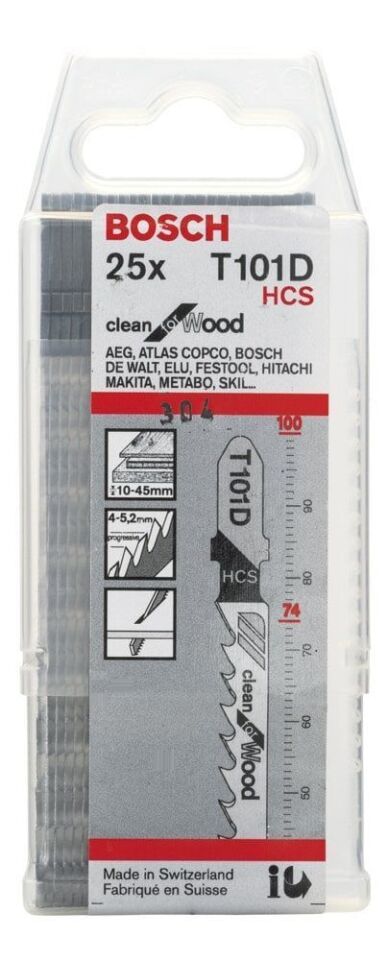 Bosch - Temiz Kesim Serisi Ahşap İçin T 101 D Dekupaj Testeresi Bıçağı - 25'Li Paket