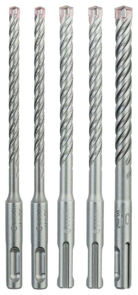 Bosch - SDS plus-5X Serisi Kırıcı Delici Matkap Ucu 5 Parça Set (6,6,8,8,10 x 160 mm)