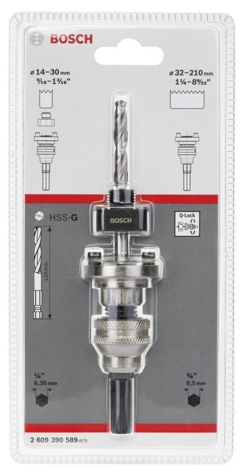 Bosch - Altıgen Şaftlı Q-Lock (Hızlı Kilitleme) Adaptörü, 14-210 mm Pançlar için