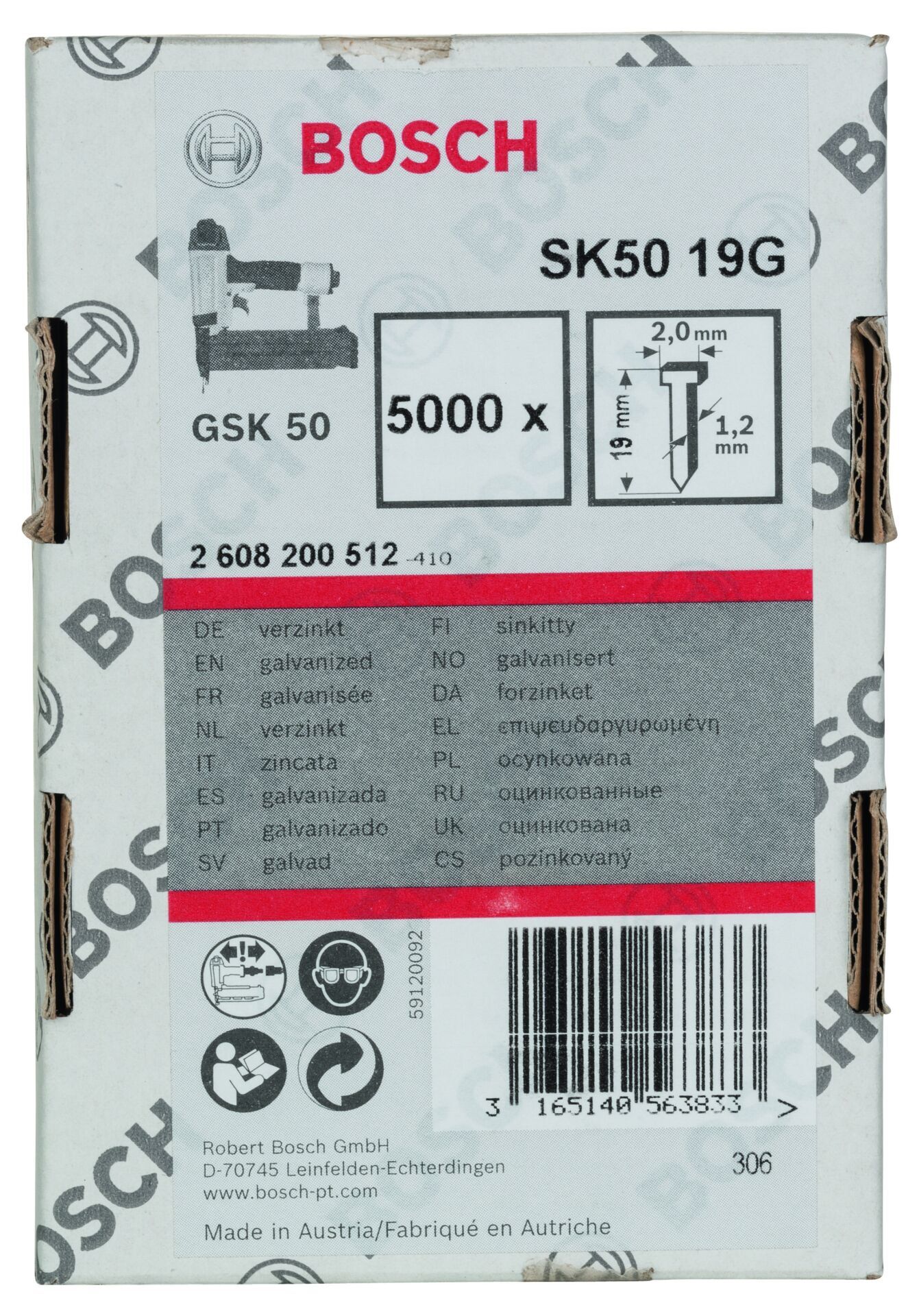 Bosch - GSK 50 Çivisi  19 mm 5000li