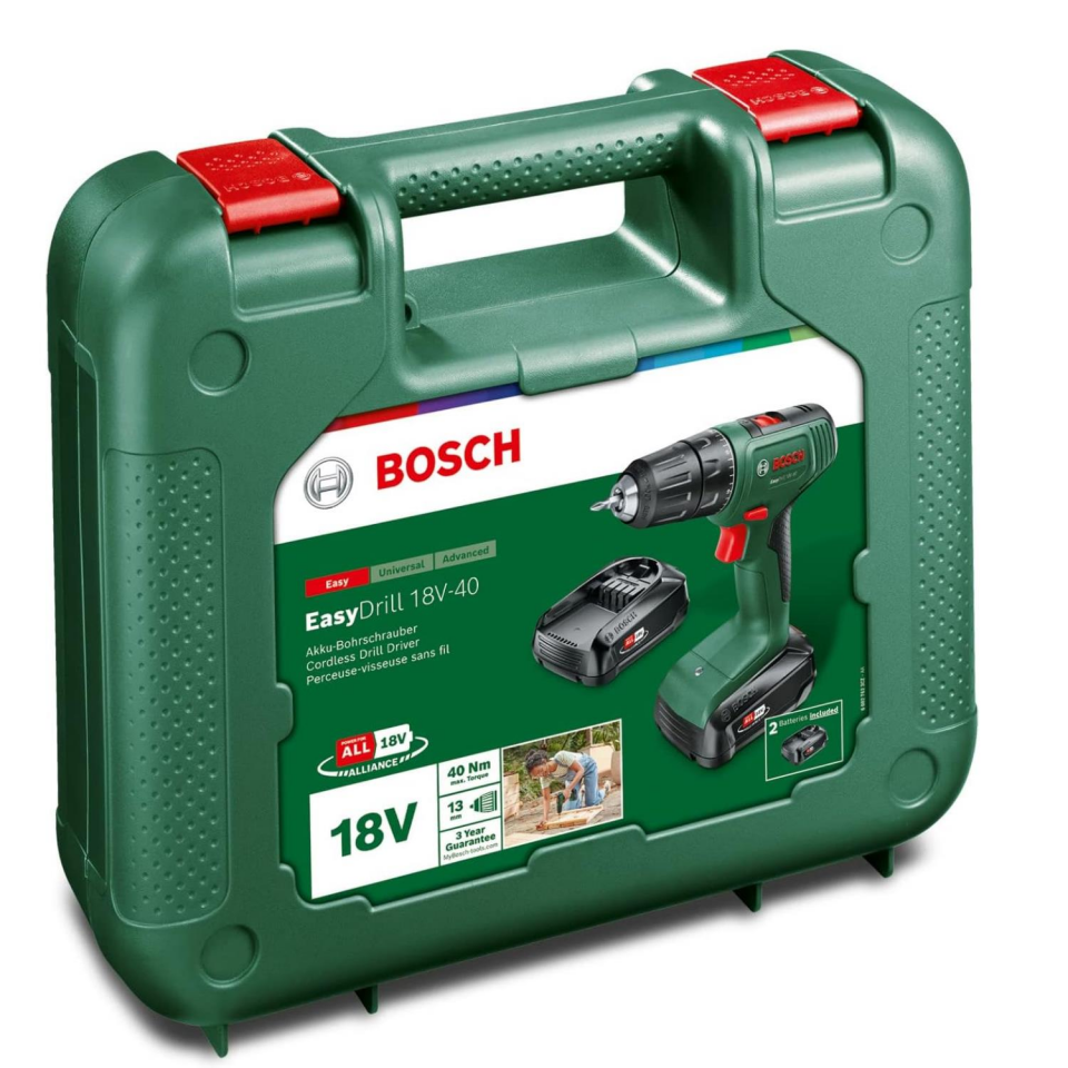 Bosch EasyDrill 18V-40 Çift Akülü 2 Ah Vidalama Makinesi