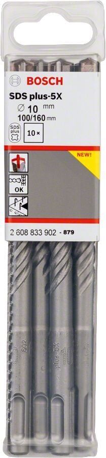 Bosch - SDS-Plus-5X Serisi Kırıcı Delici Matkap Ucu 10*160 mm 10'lu