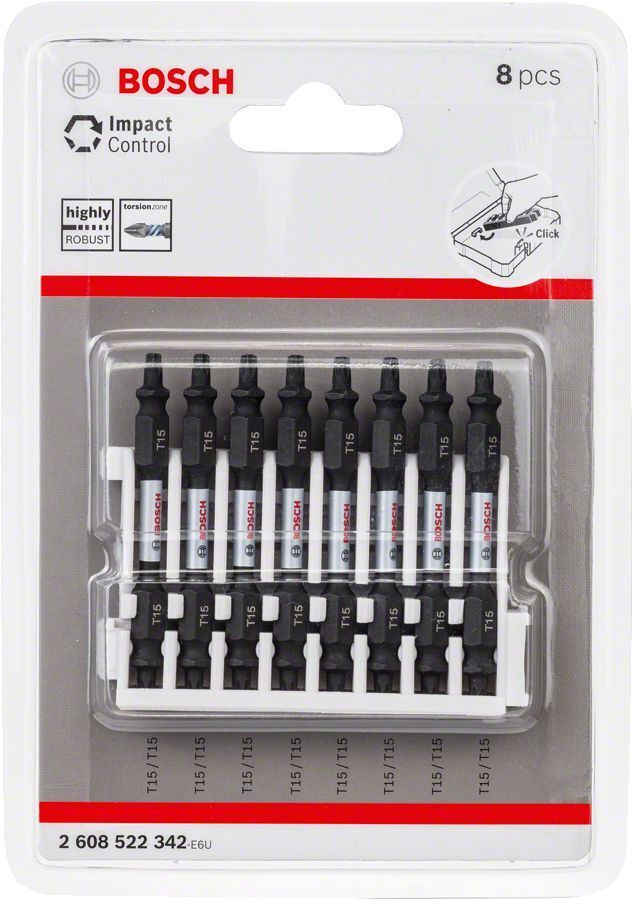Bosch - Impact Control Serisi Çift Taraflı Vidalama Ucu 8'li T15 *65mm