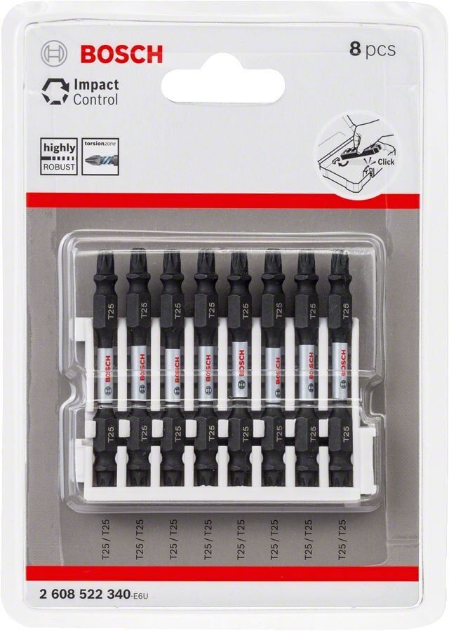 Bosch - Impact Control Serisi Çift Taraflı Vidalama Ucu 8'li T25 *65mm