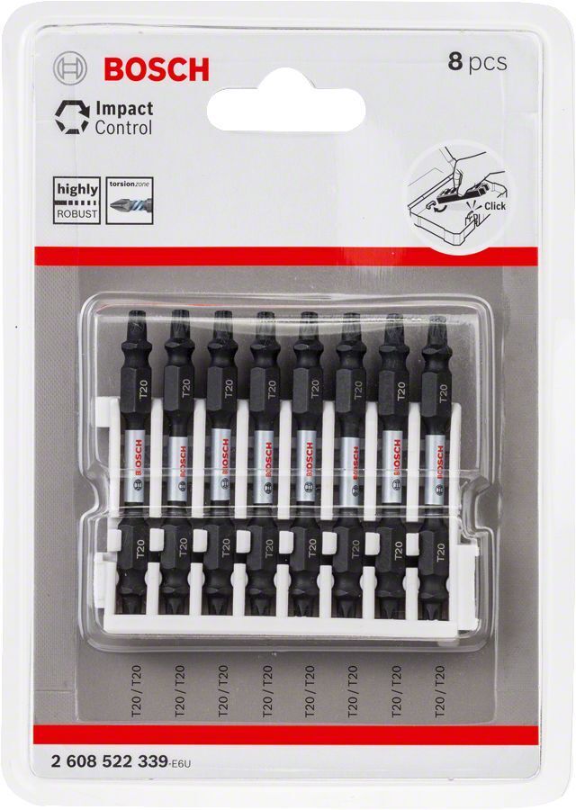 Bosch - Impact Control Serisi Çift Taraflı Vidalama Ucu 8'li T20 *65mm