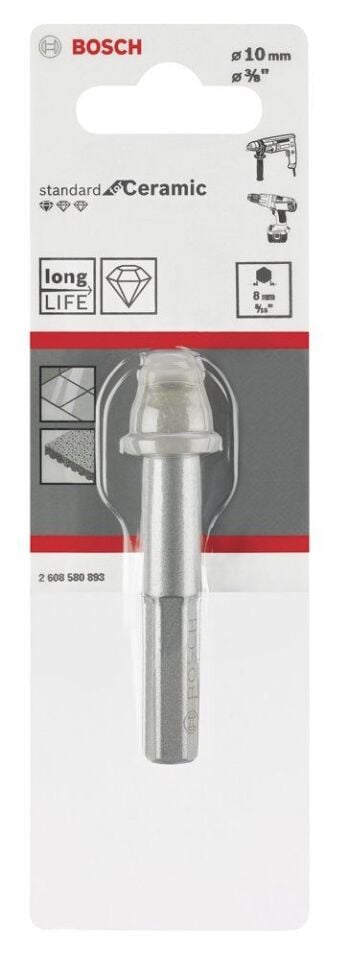 Bosch - Standard Seri, Matkap İçin Seramik Kuru Elmas Delici 10*33 mm