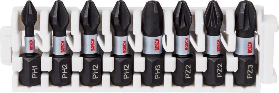 Bosch - Impact Control Serisi Vidalama Ucu 8'li PH1/PH2 x3/PH3/PZ2 x2/PZ3 *25mm