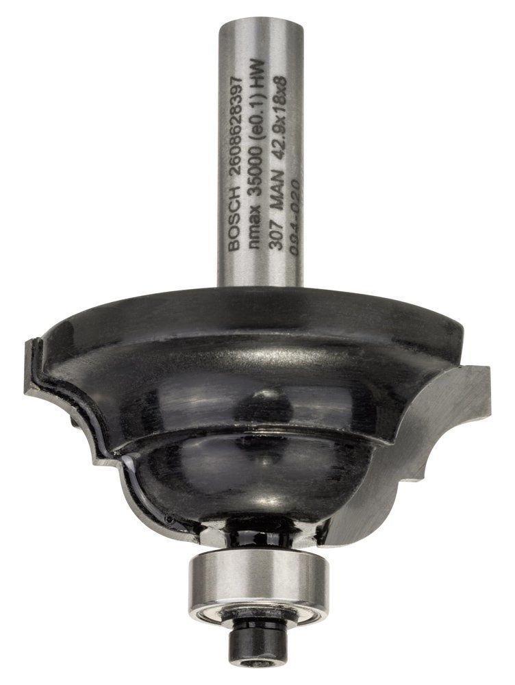Bosch - Standard Seri Ahşap İçin Çift Oluklu Sert Metal Kenar Biçimlendirme Frezesi 8*15*60 mm