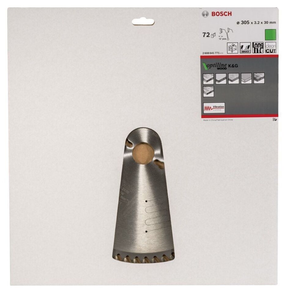 Bosch - Optiline Serisi Ahşap için Daire Testere Bıçağı 305*30 mm 72 Diş