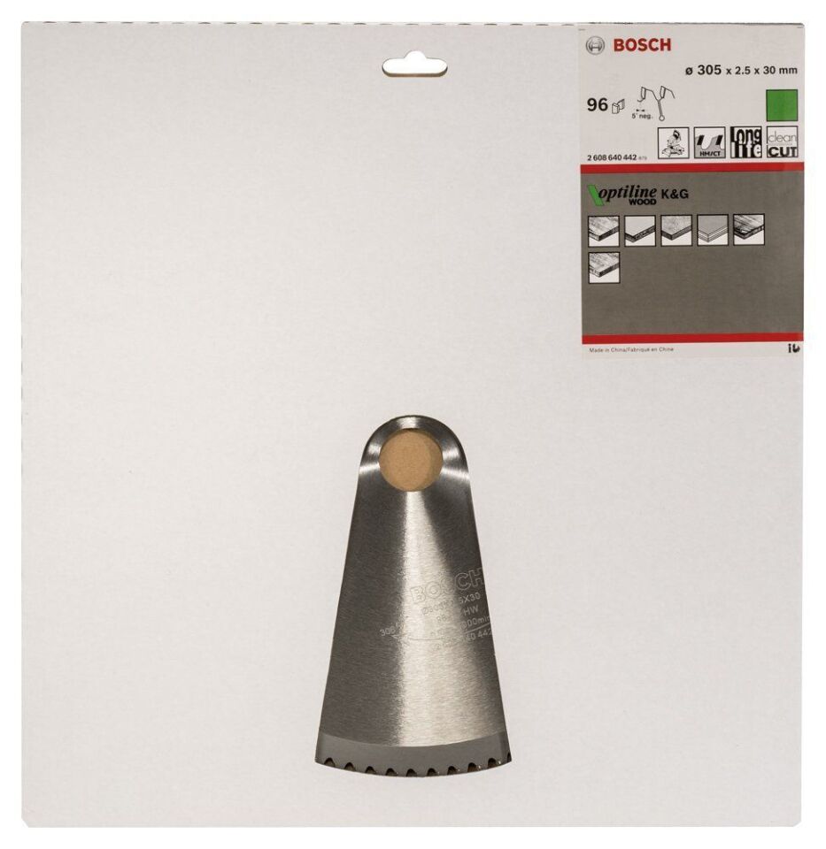 Bosch - Optiline Serisi Ahşap için Daire Testere Bıçağı 305*30 mm 96 Diş