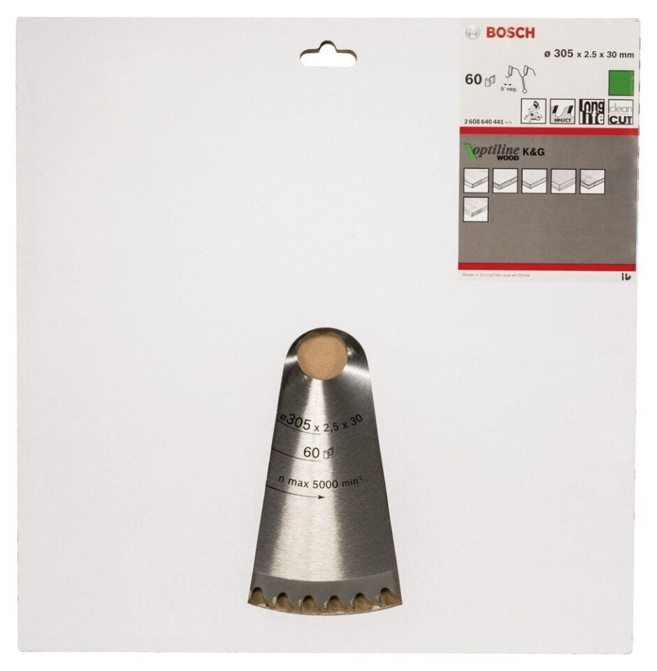 Bosch - Optiline Serisi Ahşap için Daire Testere Bıçağı 305*30 mm 60 Diş