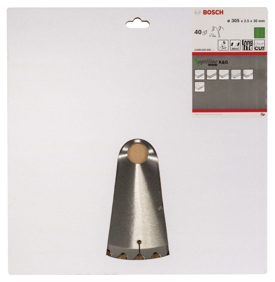 Bosch - Optiline Serisi Ahşap için Daire Testere Bıçağı 305*30 mm 40 Diş