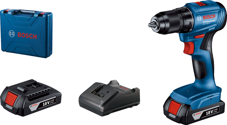 Bosch Professional GSR 185 LI Akülü Delme Vidalama Mak. 2 x 2.0 Ah; Case