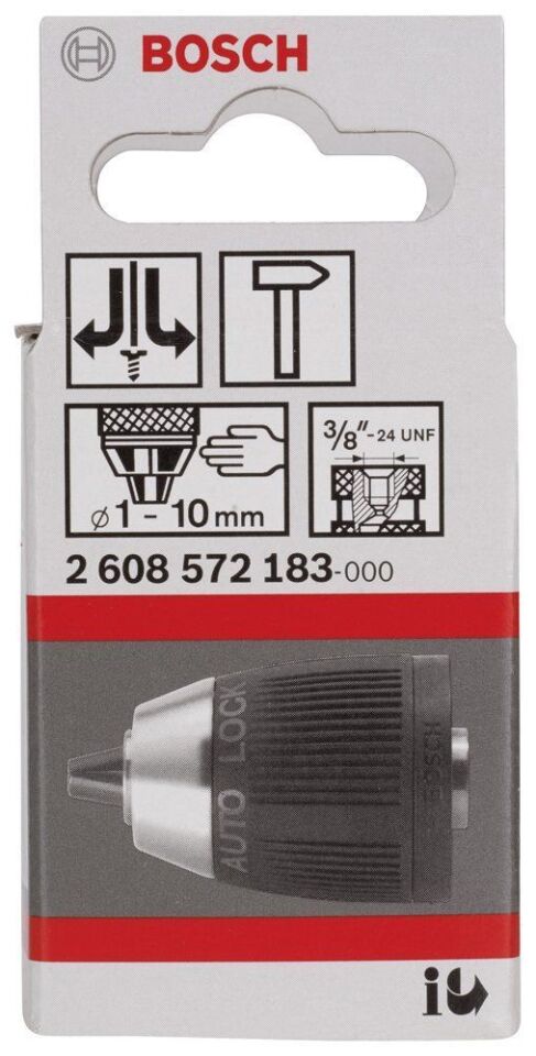 Bosch - 1-10 mm - 3/8''-24 Anahtarsız Mandren
