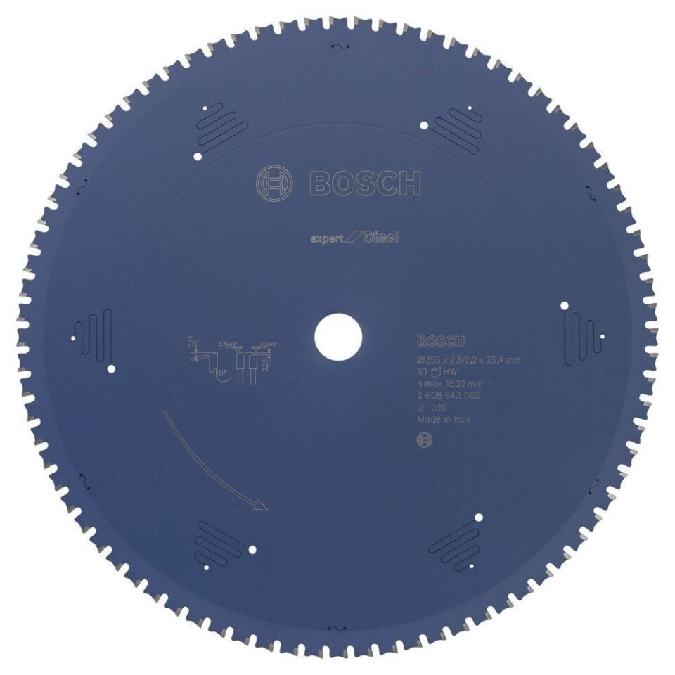 Bosch - Expert Serisi Metal için Daire Testere Bıçağı 355*25,40 mm 80 Diş
